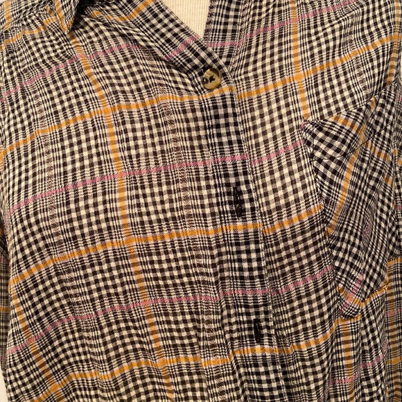 Free People Break My Stride Plaid Button Down - Picture 2 of 4